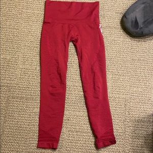 red gymshark seamless leggings